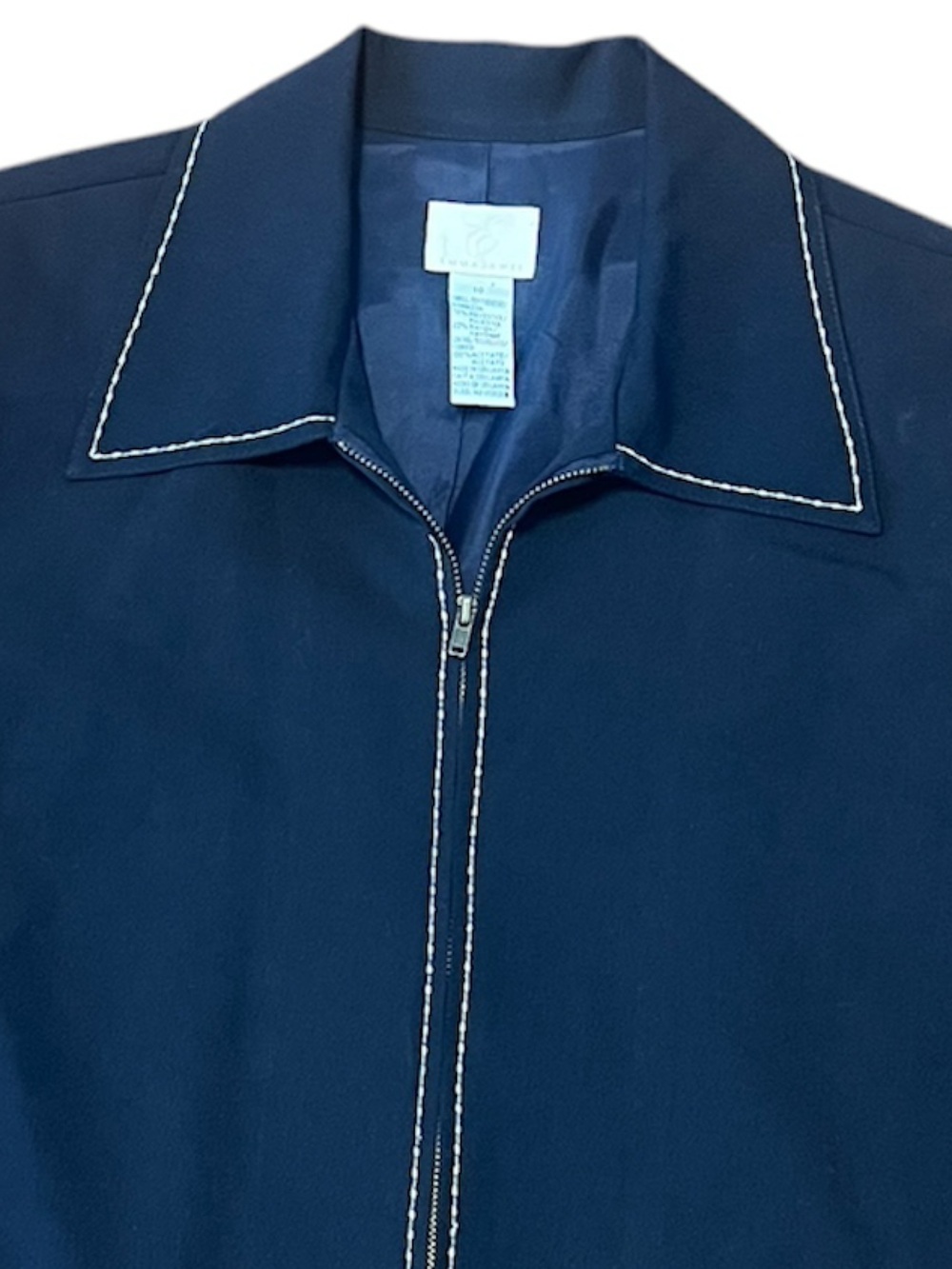 Emma James Navy Full Zip Blazer Sz 10